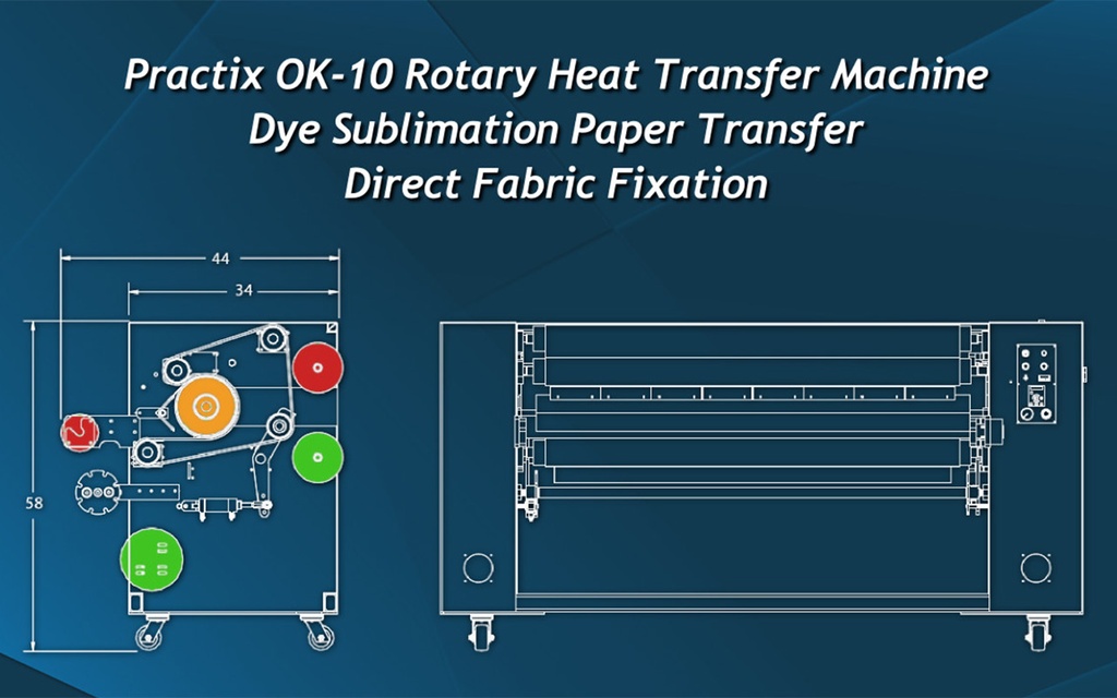 Practix OK-10 Rotary Sublimation Press 48" Roll-to-Roll